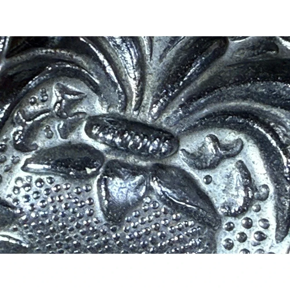 Unique Vintage Silvertone Art Nouveau Bracelet Repousse  Renaissance Rustic